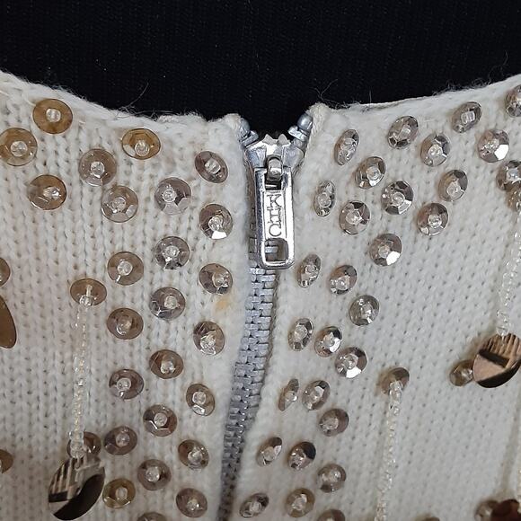 Vintage 1960s A Maxime Original 100% Wool Beaded Evening Volup Top Gypsy Fringe - Picture 7 of 15